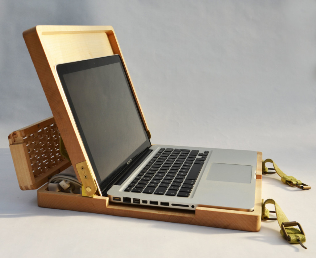 wooden laptop case backpack
