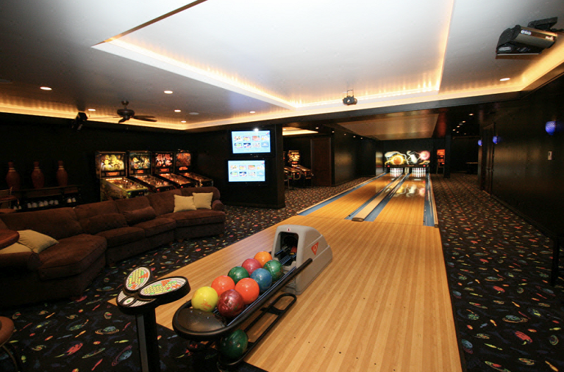 home bowling alley man cave